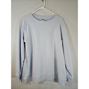 Lands End Women Serious Sweats Crewneck‎ Long Sleeve Sweatshirt Tunic L/P $69.95
